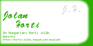 jolan horti business card